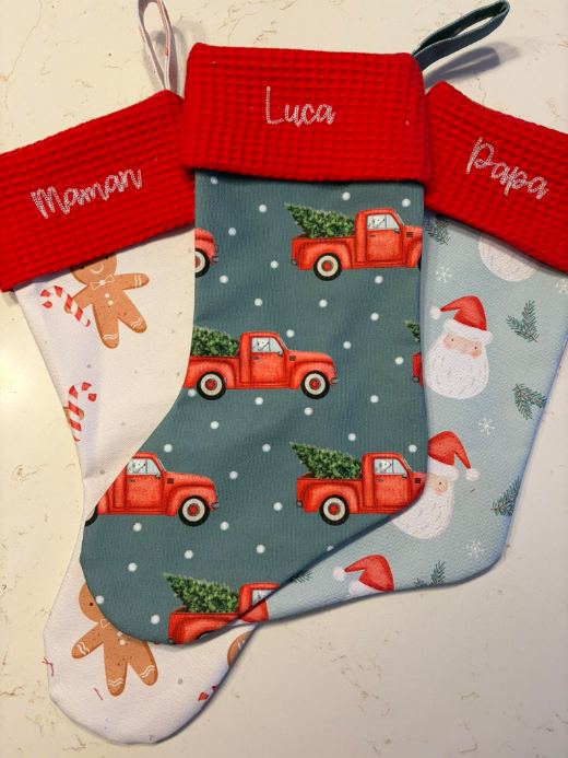 Bas de Noël brodé